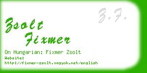 zsolt fixmer business card